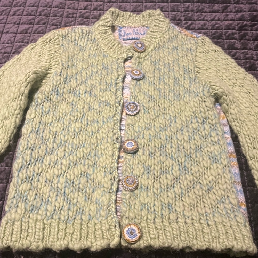 Free People Sweater Mint green and light blue